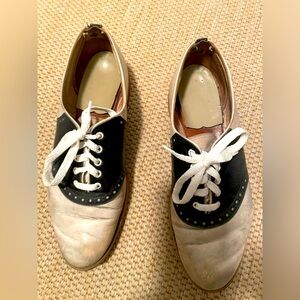 vintage 50s Saddle shoes navy / tan/ cream modern women's 7